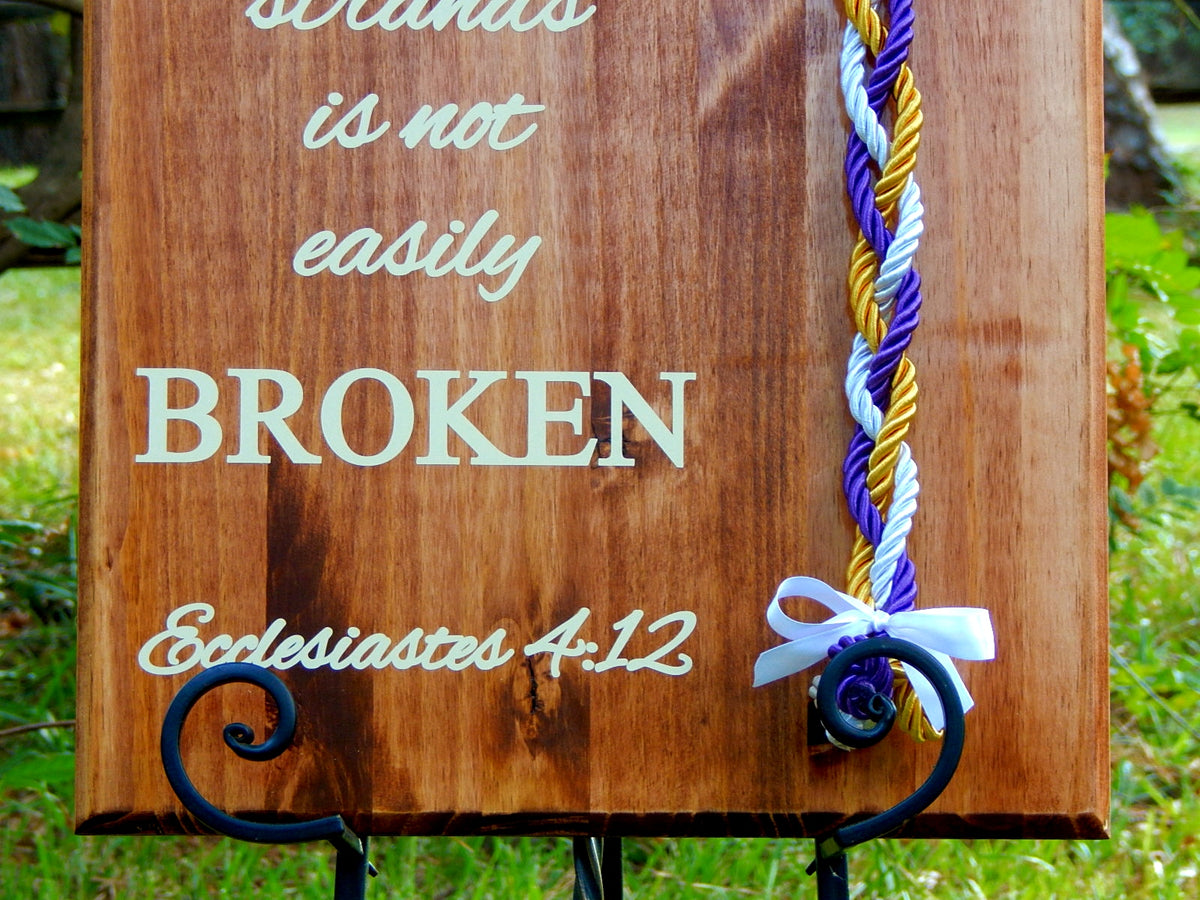 Unity popular Rope | Cord Of Three Strands | Wedding Alternative | God's Knot | Braid For Unity Ceremony | Wood Wedding Sign | Personalized Gift |