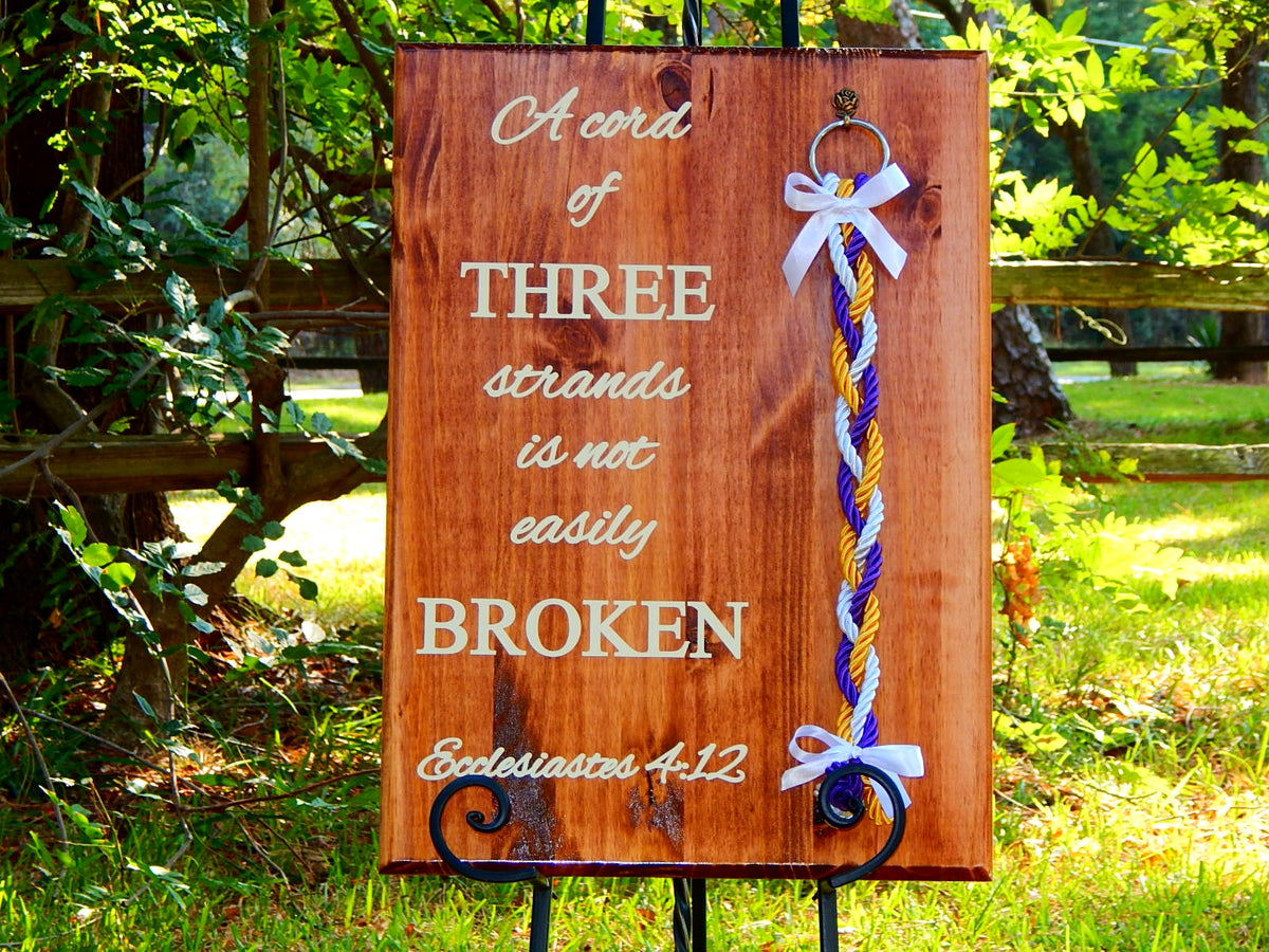 Cord good Of Three Strands Ceremony Braid Sign | Wedding Braid Sign | Personalized Ceremony Braid |