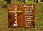 A Cord Of Three Strands Sign, Rustic Wedding Board Sign, Unity Braids®, Wood Cross - Unity Braids