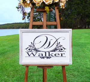 Large Last Name Sign, Family Name Sign, Wood Family Sign, Personalized Wedding Gift, Established Sign, Wood Framed Sign, Farmhouse Sign