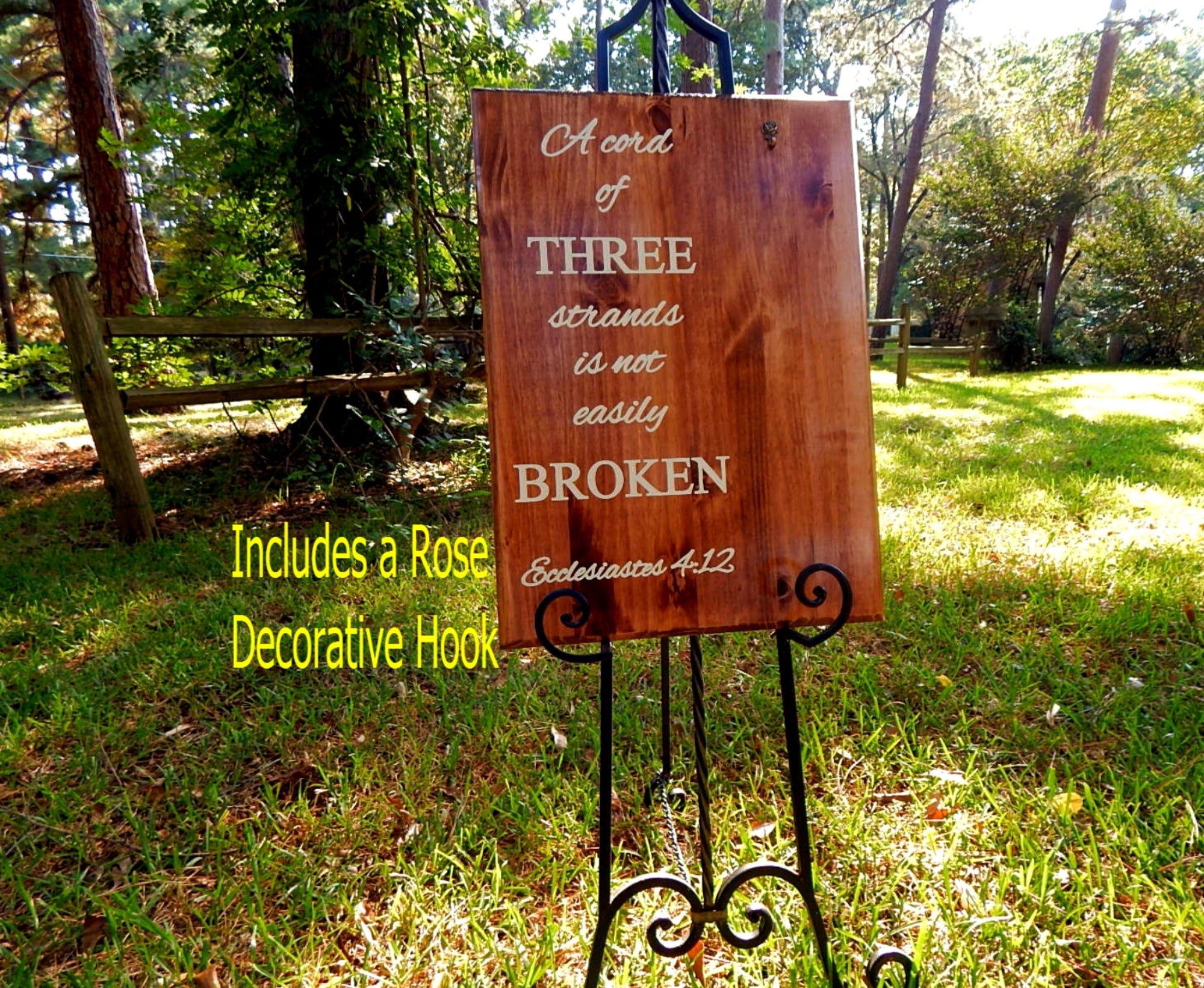 Cord of Three Strands Wedding Board Sign, Wooden Sign, Rustic Wood Sign Wedding Ideas, Custom Wood Sign, Wedding Decoration, Engagement Gift