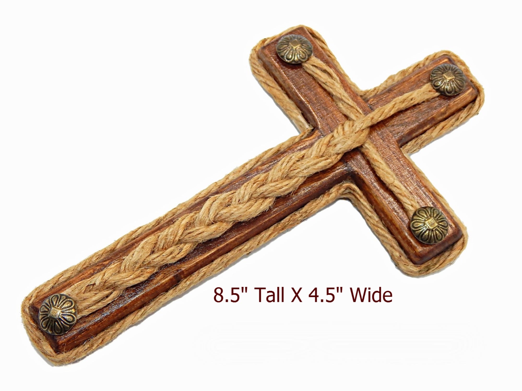 Wood Cross Wall Decor, Wood Cross Wall Hanging, Wooden Cross 8.5"x4.5"