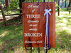 Cord Of Three Strands, Detachable Unity Braids®, Unity Wood Wedding Sign, Rustic Wood Sign, Renewing Vows, Wedding Ceremony Gifts, 1B