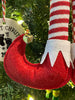 Elf Red and White Striped Legs, Large Ornament, Christmas Ornament, Striped Elf Legs for Christmas, Home Party Fireplace, Wreath Making Elf