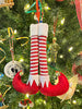 Elf Red and White Striped Legs, Large Ornament, Christmas Ornament, Striped Elf Legs for Christmas, Home Party Fireplace, Wreath Making Elf