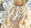 Angel Christmas Ornament, Keepsake Doll With a Wood Rose, Cotton Doll Christmas, Faceless Angel, Girl Christmas Angel, Doll for Mantle