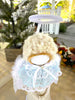 Angel Christmas Ornament, Handmade Doll With Blue Lace, White Christmas Angel, Cotton Doll Christmas, Faceless Angel, Doll for Mantle,