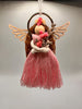 Christmas Angel Doll, Handmade Angel Heart Ornament, Pink Angel for Decor, Angel Decoration, Angel Gift for Her, Hanging Angel Lace
