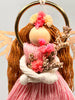 Christmas Angel Doll, Handmade Angel Heart Ornament, Pink Angel for Decor, Angel Decoration, Angel Gift for Her, Hanging Angel Lace