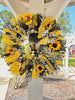 Bee Wreath, Sunflower Wreath, Spring Yellow Bee, Summer Door Hanger, Welcome Wreath, Front Porch Swag, Farmhouse Decor, Rustic Country Home