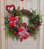 Natural Vine Red Heart, Valentines Door Decor, Valentine's Sign, V-Day Door Hanger, XOXO Wreath, Romantic Bedroom Decor, Porch Swag