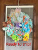 Easter Bunny Wreath Easter fun Swag, Easter Eggs, Stuffed Animals Wreath, Easter Carrots, Bunny Rabbit Wreath, Baby Shower and Nursery Decor