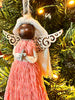 Angel Christmas Ornament, Keepsake Doll, X-Mas Rag Doll, Faceless Angel Decor, Angel with Wood Wings, Country Chic Home, Nursery Decor Gift