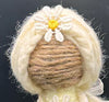 Sunflower Handmade Doll, Angel Christmas Ornament, White Christmas Angel, X-Mas Yarn Doll, Faceless Angel, Doll for Mantle, Church Gift