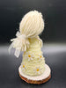 Sunflower Handmade Doll, Angel Christmas Ornament, White Christmas Angel, X-Mas Yarn Doll, Faceless Angel, Doll for Mantle, Church Gift