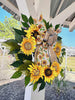 Floral Spring Wreaths, Country Summer Home, Farmhouse Decor, Sunflower Swag, Mantle Wall Decor, Year-Round Wreaths, Western Door Hanger
