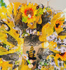 Bee Wreath, Sunflower Wreath, Spring Yellow Bee, Summer Door Hanger, Welcome Wreath, Front Porch Swag, Farmhouse Decor, Rustic Country Home