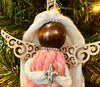 Angel Christmas Ornament, Keepsake Doll, X-Mas Rag Doll, Faceless Angel Decor, Angel with Wood Wings, Country Chic Home, Nursery Decor Gift