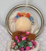 Handmade Yarn Angel, Christmas Angel with Glitter Wings, Folk Art Angel, Country Farmhouse Doll, Dehydrated Flowers bouquet Angel, Gift