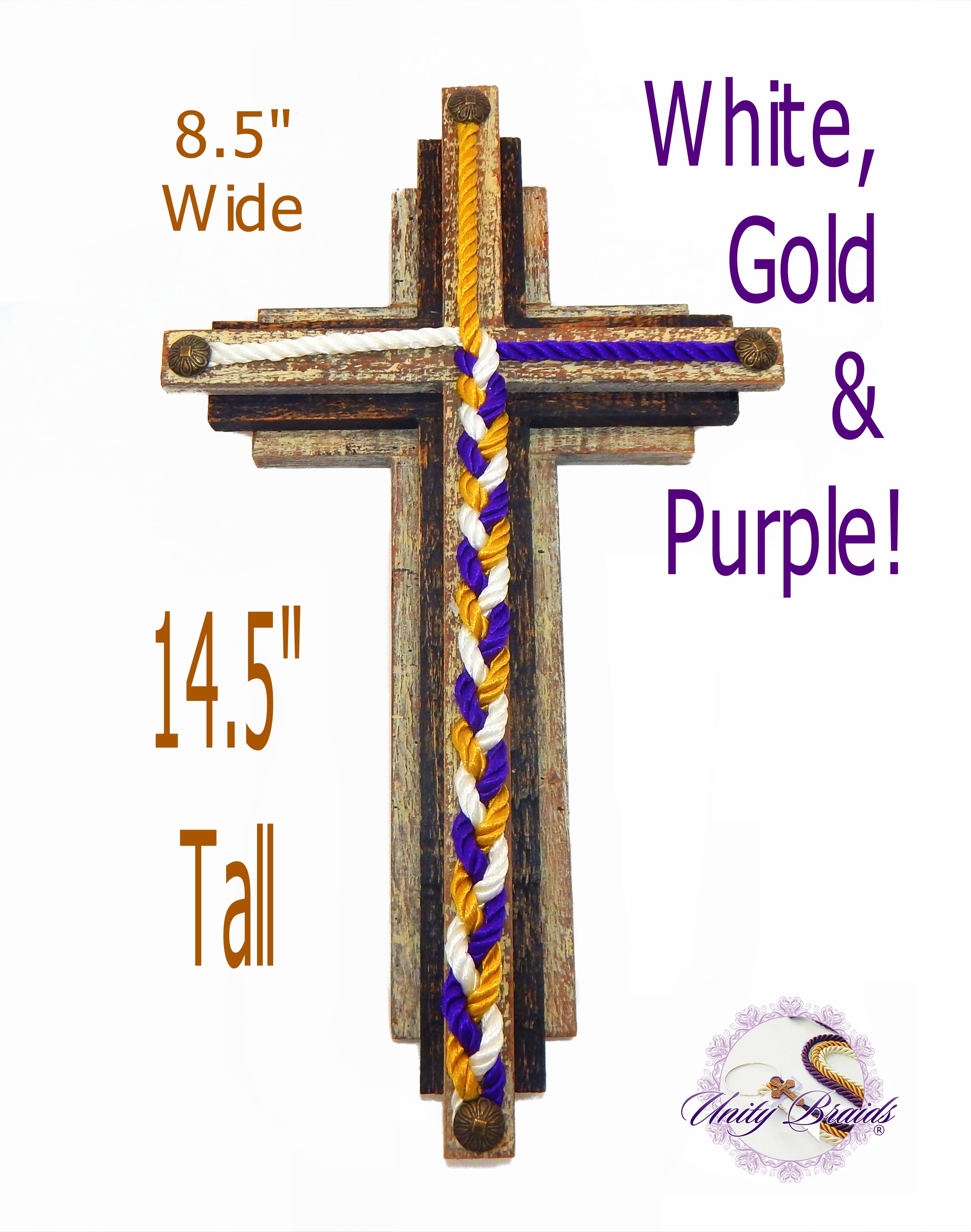 Unity Braids® Triple Layered Wood Cross Unity Ropes Cords - Unity Braids
