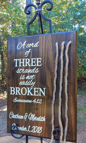 Copy of Cord of Three Strands, Wedding Board Signs, Unity Braids®