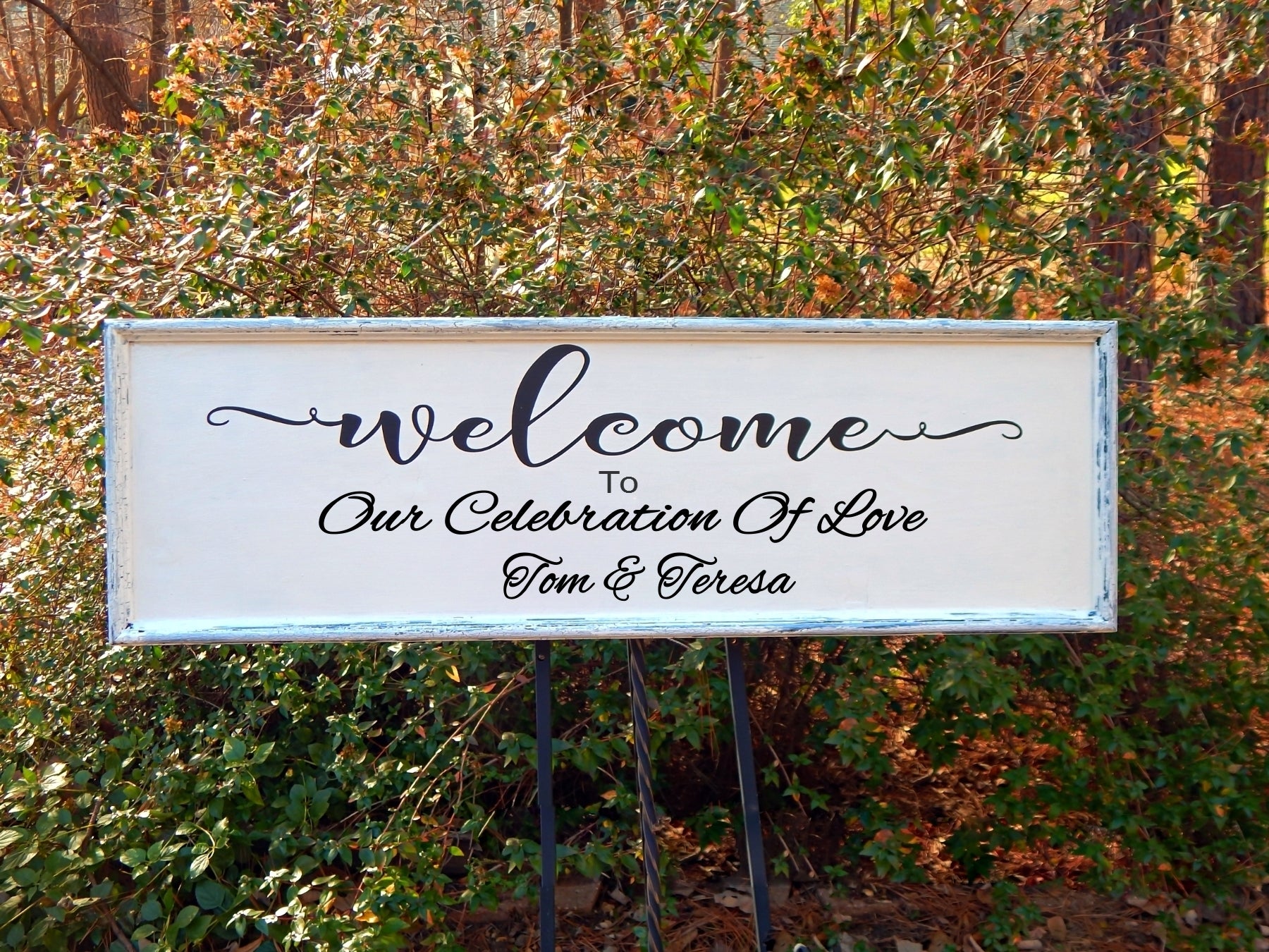 Wedding Gift, Welcome Signs, Rustic Wedding Decor, Distressed White Sign, Real Wood Sign, Wedding Signs Decorations, Welcome To Our Celebration - Unity Braids