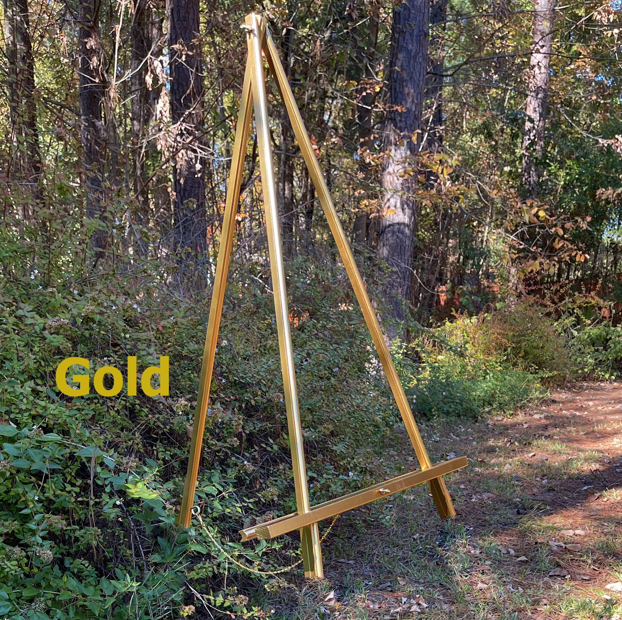 Gold Easel Stand for Wedding Sign, Lightweight Floor or Tabletop