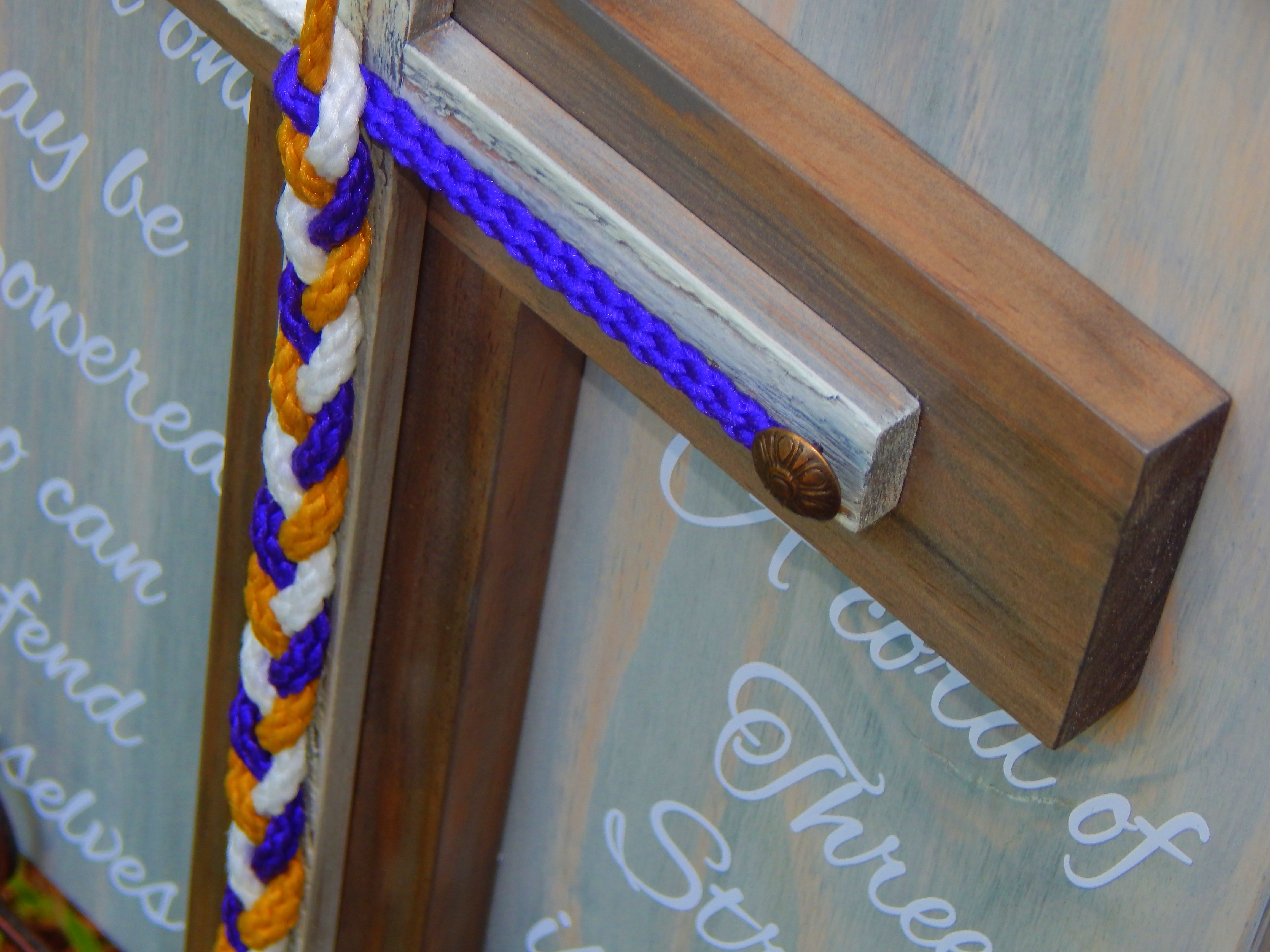 Cord of Three Strands, Rustic Wood Cross Sign Board, Unity Braids® - Unity Braids