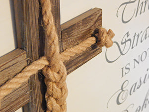 Cord Of Three Strands Sign, Wood Cross, Rustic Wedding Board, Unity Braids® - Unity Braids