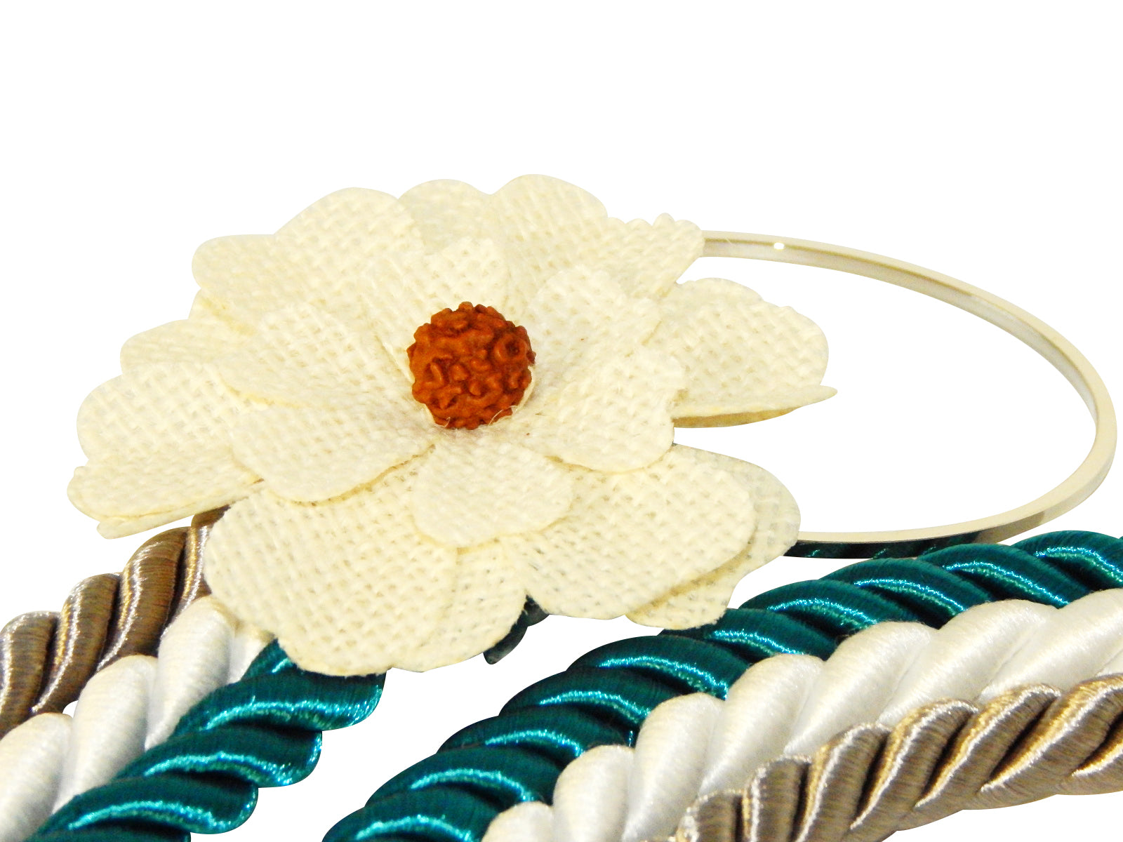 Unity Braids® A Cord Of Three Strands, White Burlap Flower - Unity Braids