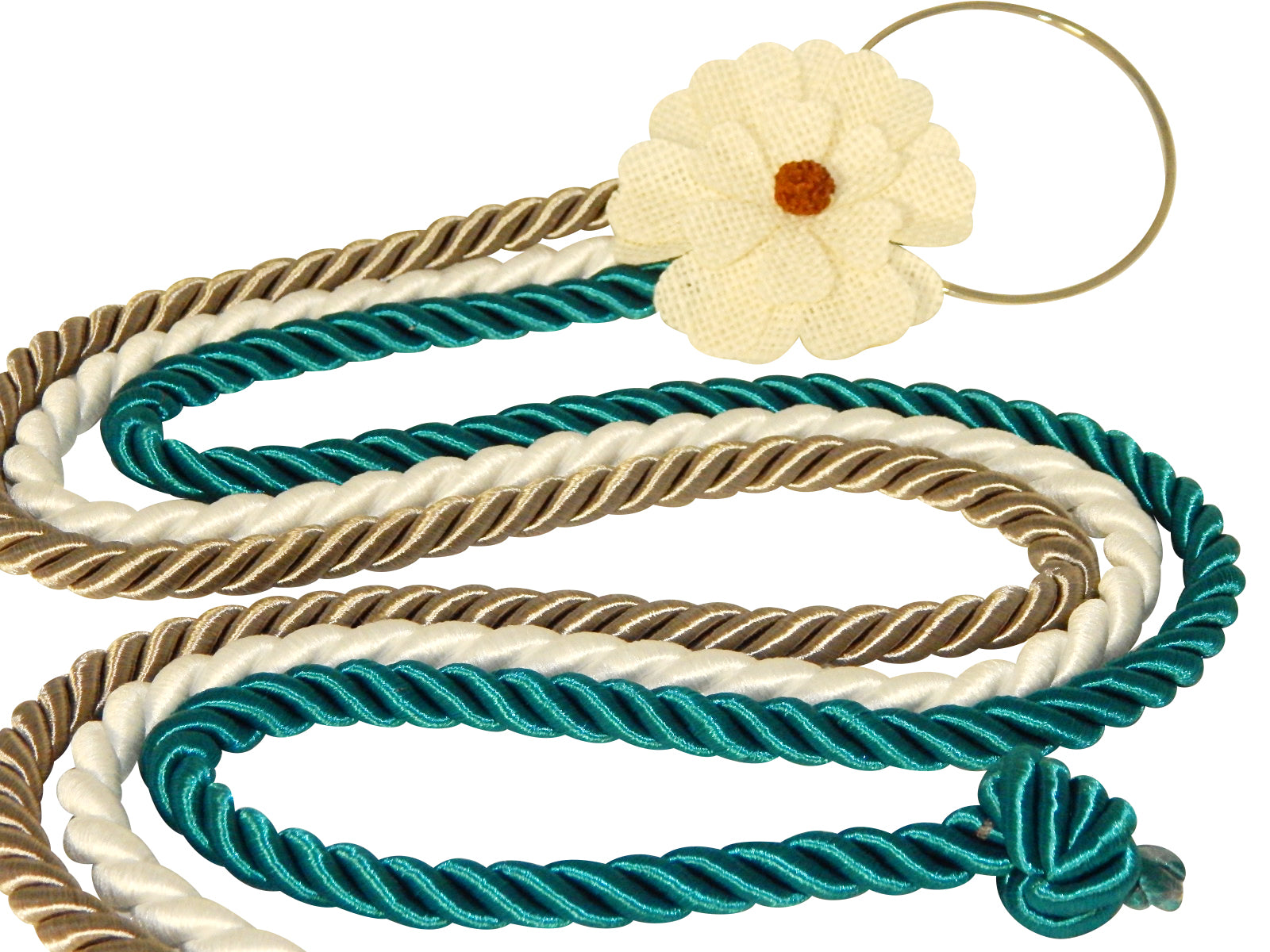 Unity Braids® A Cord Of Three Strands, White Burlap Flower - Unity Braids