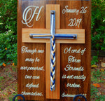 Cord of Three Strands, Wood Cross Rustic Sign Board, Unity Braids®Vow Renewal Alternative - Unity Braids