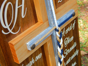  Huge Cord Of Three Strands Rustic Cross Wedding Sign, Unity Rope  Wood Cross, 24X28 : Handmade Products
