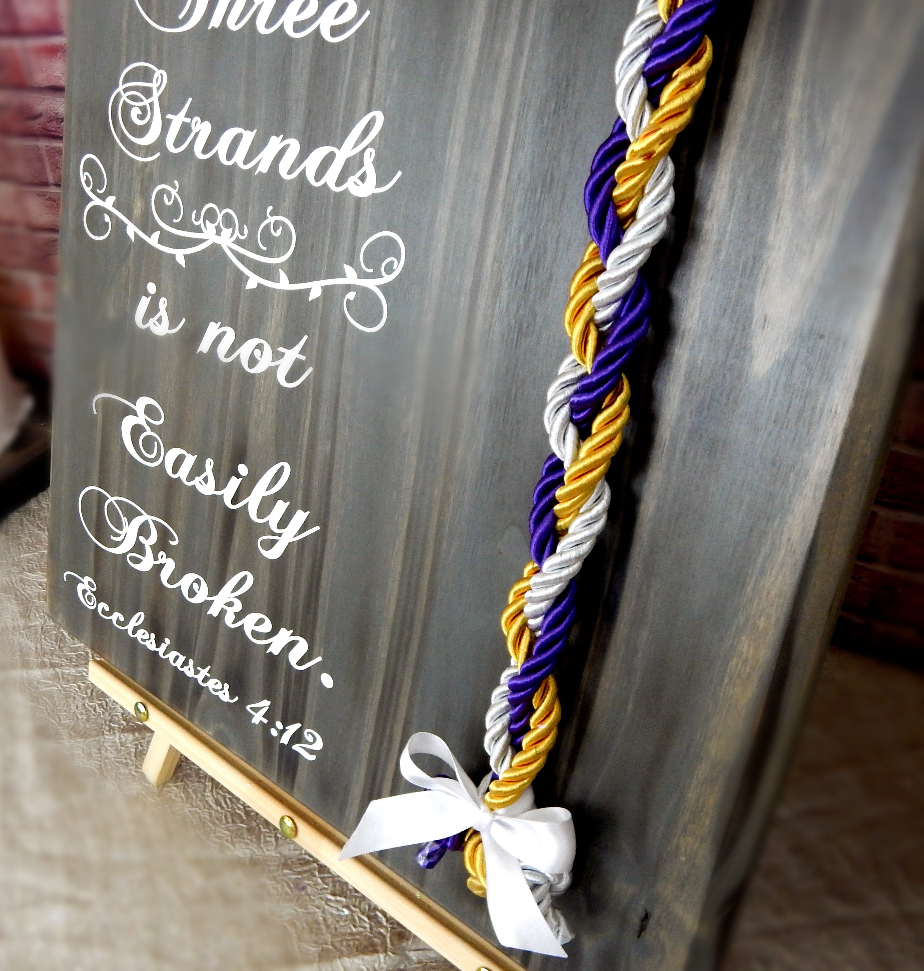 Cord of Three Strands, Wedding Board Signs, Unity Braids® - Unity Braids