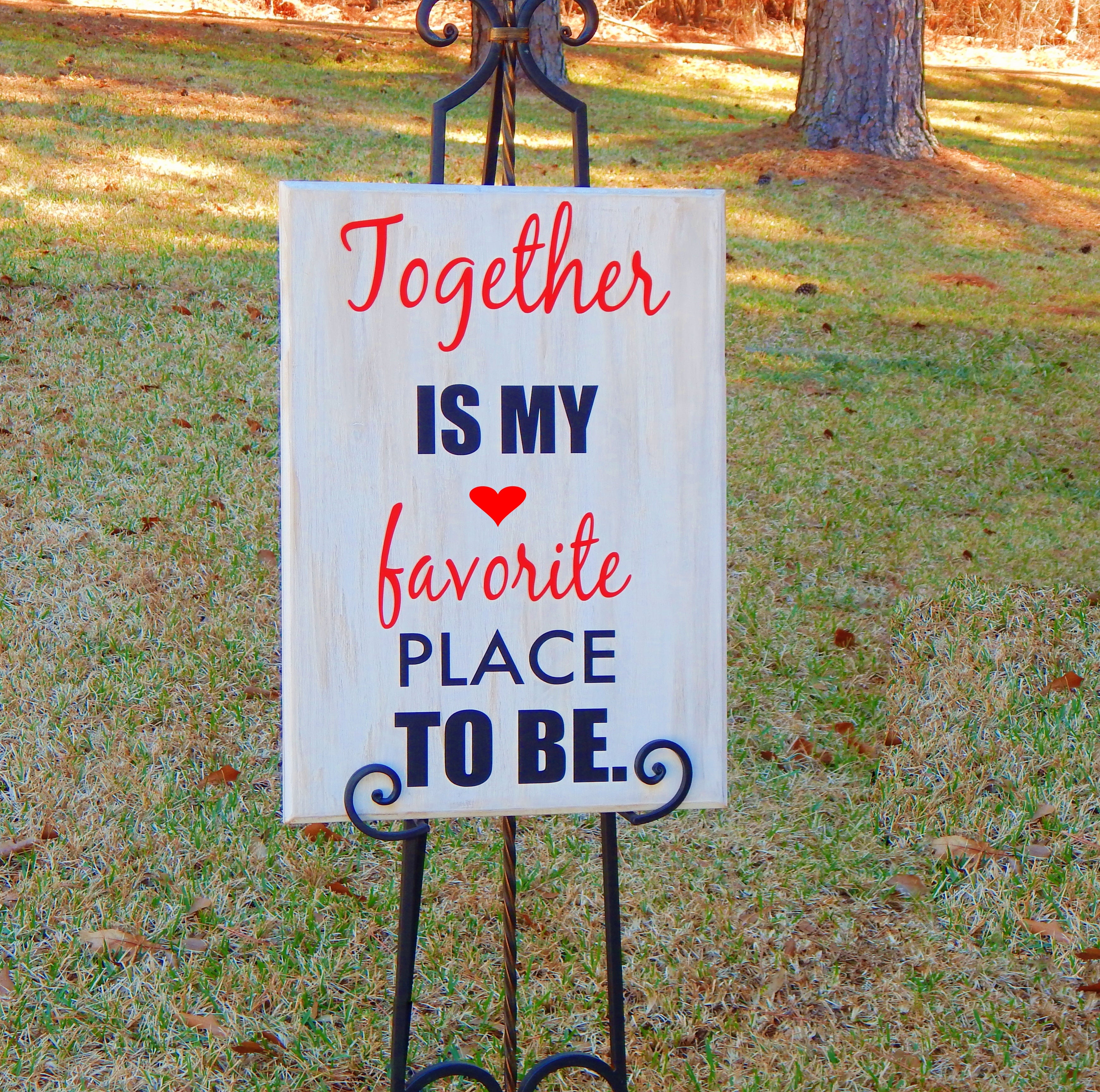 Wood Signs "Together Is My Favorite Place To Be" Romantic Signs - Unity Braids