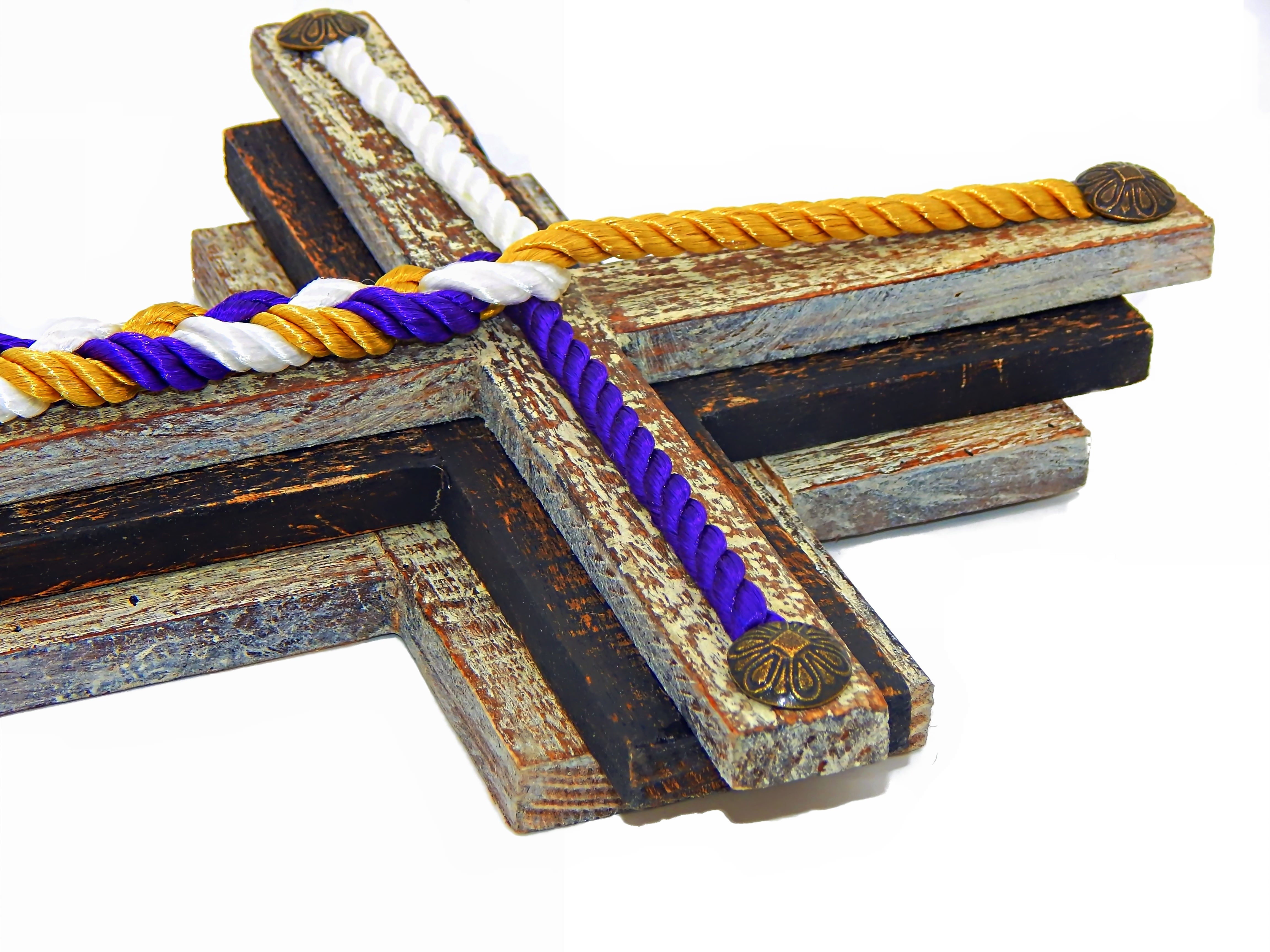 Unity Braids® Triple Layered Wood Cross Unity Ropes Cords - Unity Braids