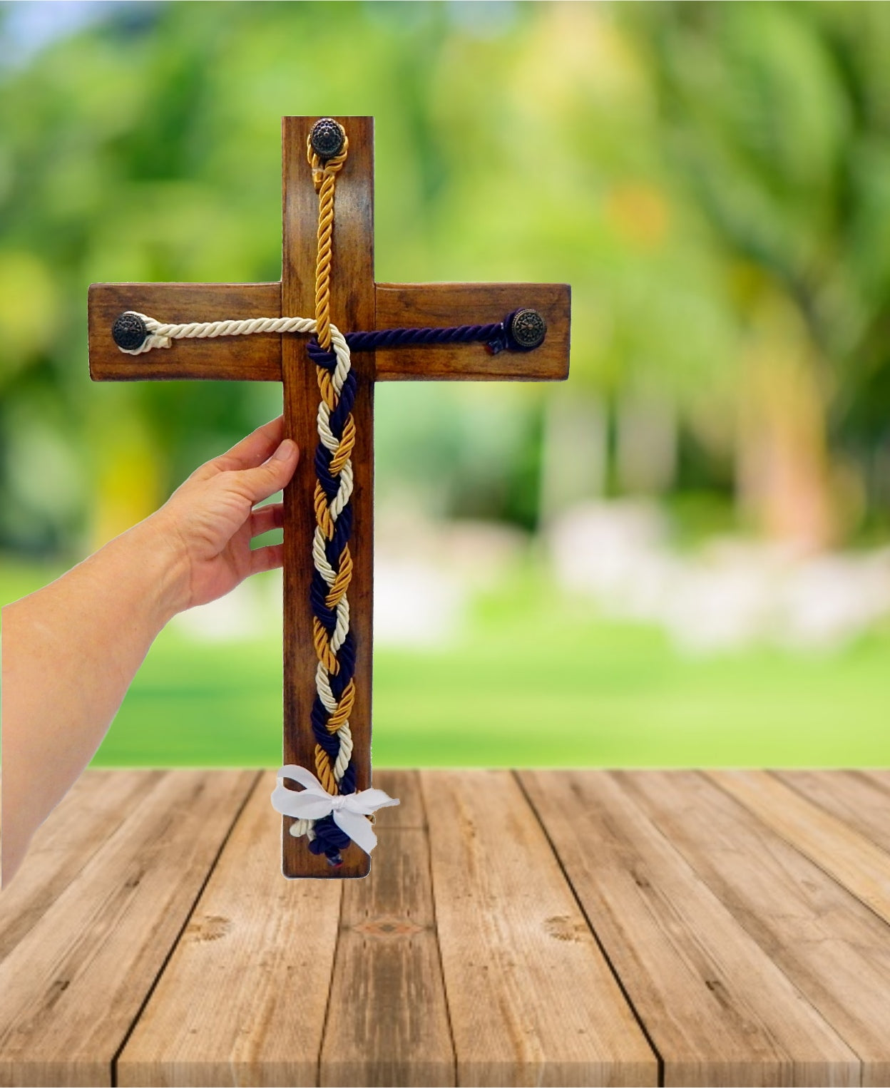 Cross for Baptism, Personalized Baptism Cross, Wood Cross, Godparents Gift, Dedication Gift 21x13 nches