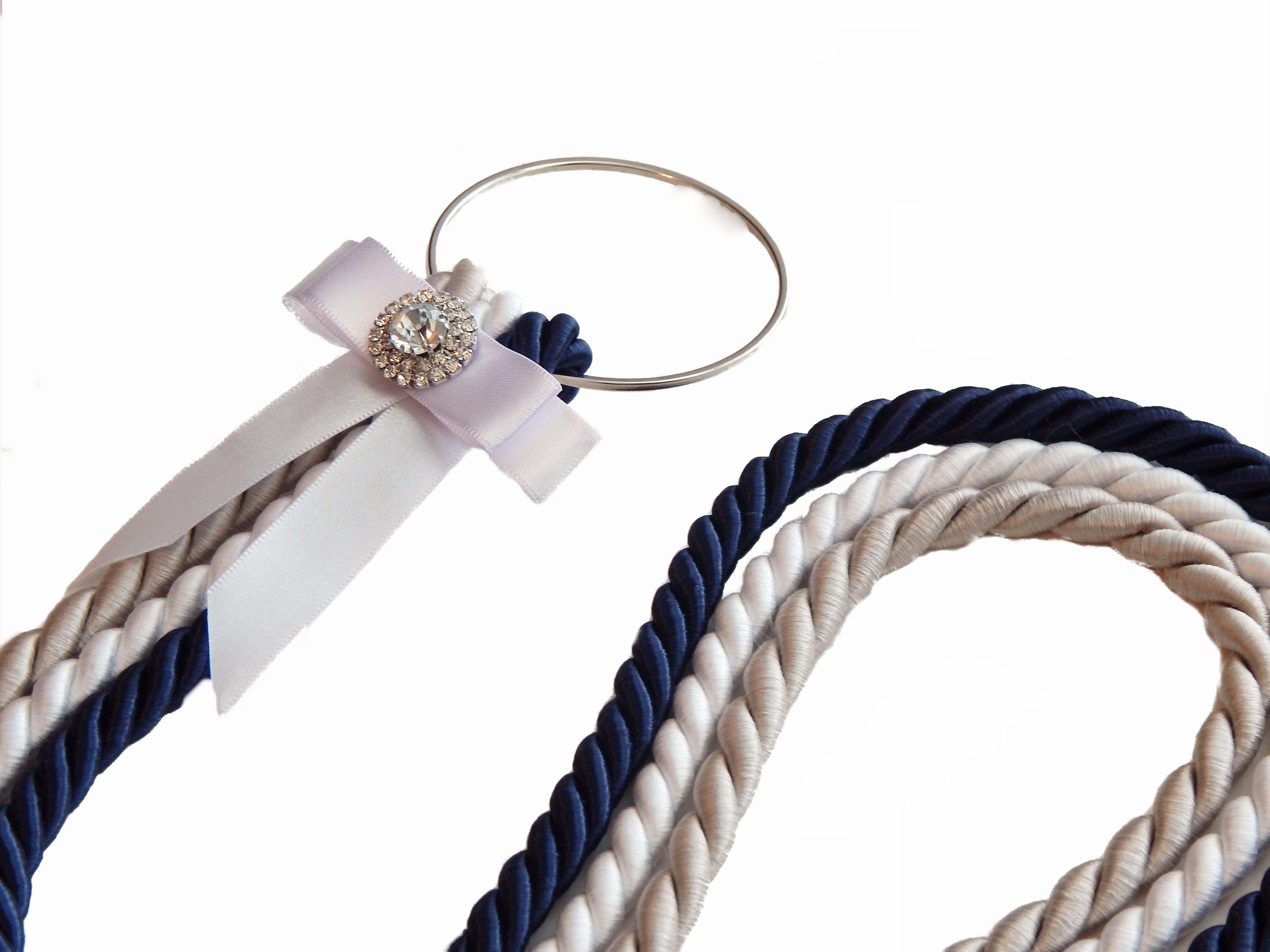 Unity Braids® A Cord Of Three Strands White Bow Wedding Cords