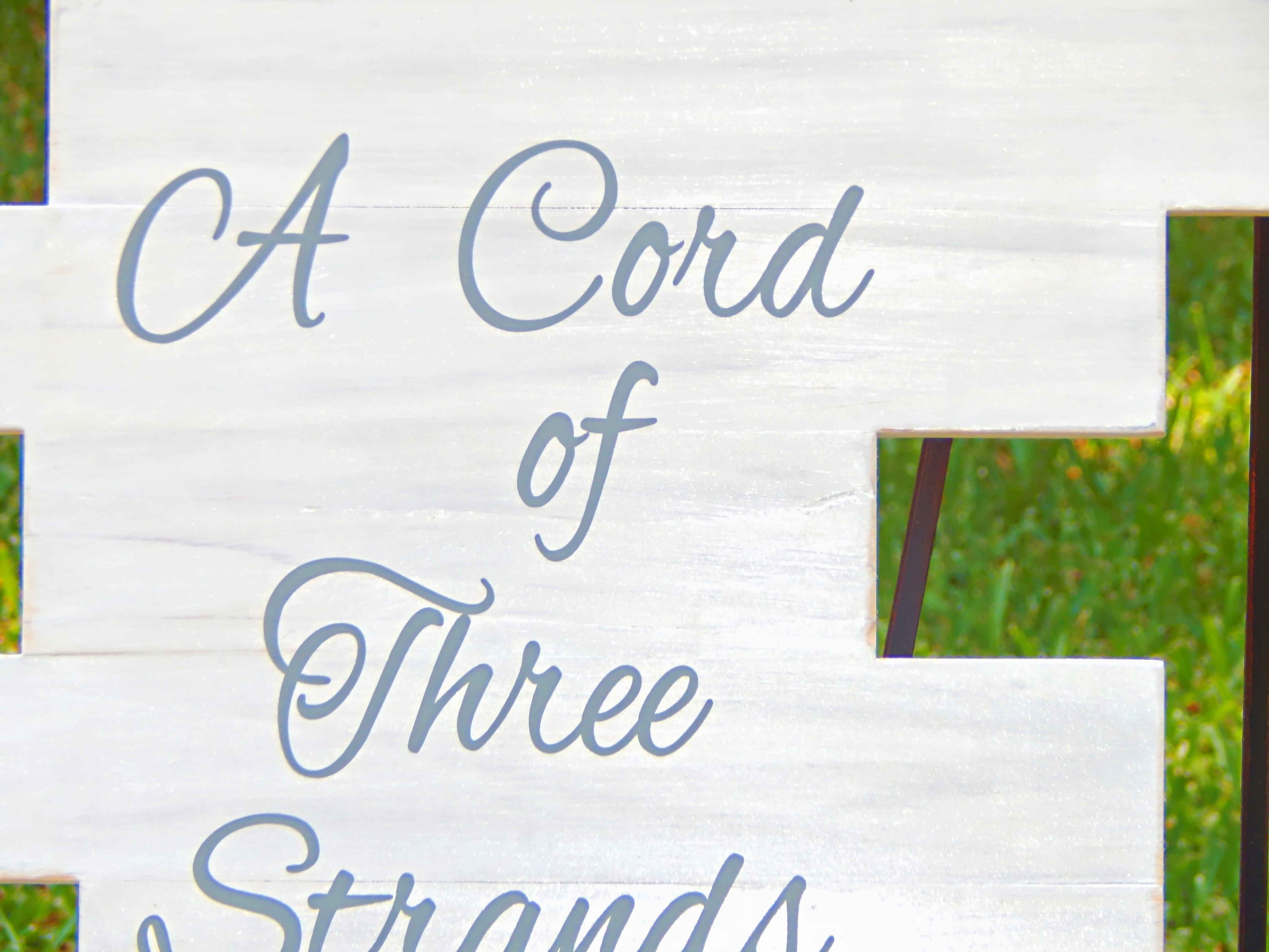 Unity Braids® Wood Cross Wedding Board Cord Of Three Strands - Unity Braids