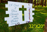 Unity Braids® A Cord Of Three Strands Wedding Cross Board Sign - Unity Braids