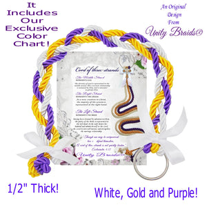 Cord of Three Strands, Unity Braids®, Tying The Knot, Wedding Gift, 3/8  Thick cords