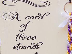 Cord of Three Strands, Wedding Board Signs, Unity Braids®, Rustic Wedding, Wedding Ideas, God's Knot, Wall Decor, Signs - Unity Braids
