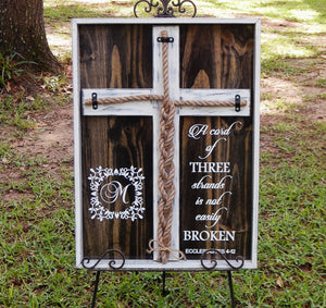 Cord of Three Strands, Wedding Cross, Unity Braids Wedding Board