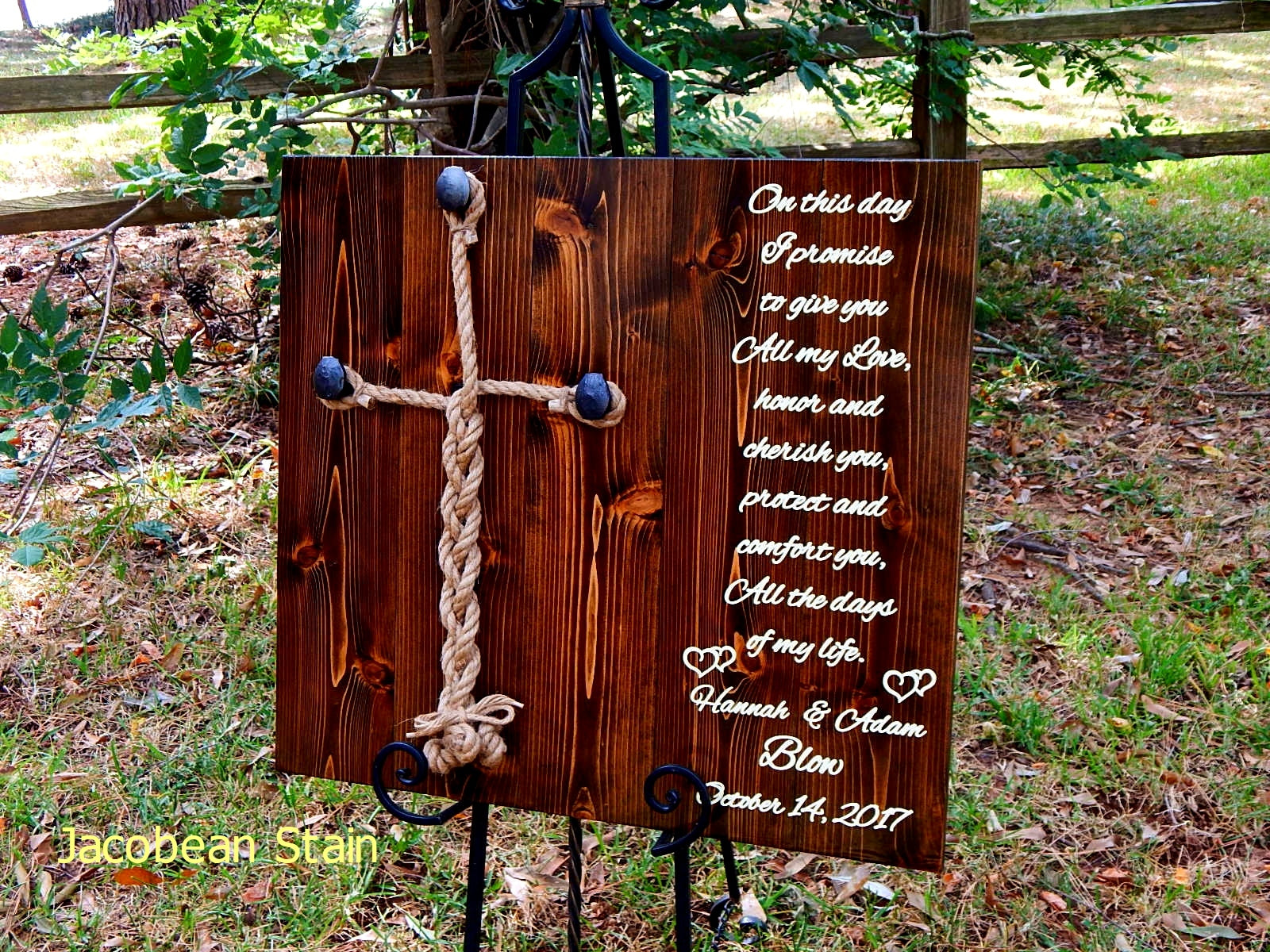  Huge Cord Of Three Strands Rustic Cross Wedding Sign, Unity Rope  Wood Cross, 24X28 : Handmade Products
