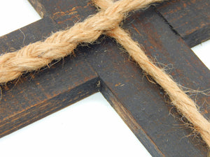 Rustic Wood Cross, Unity Braids®, Old Cross, Distressed Cross, Ceremony Cross, Jute Cords Cross, - Unity Braids