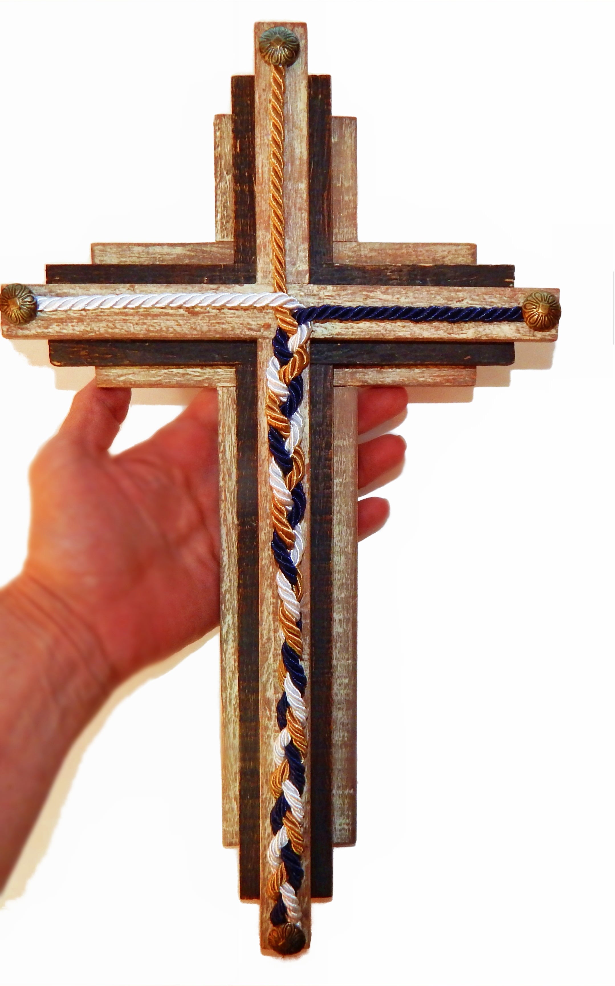 Unity Braids® Triple Layered Wood Cross Unity Ropes Cords - Unity Braids