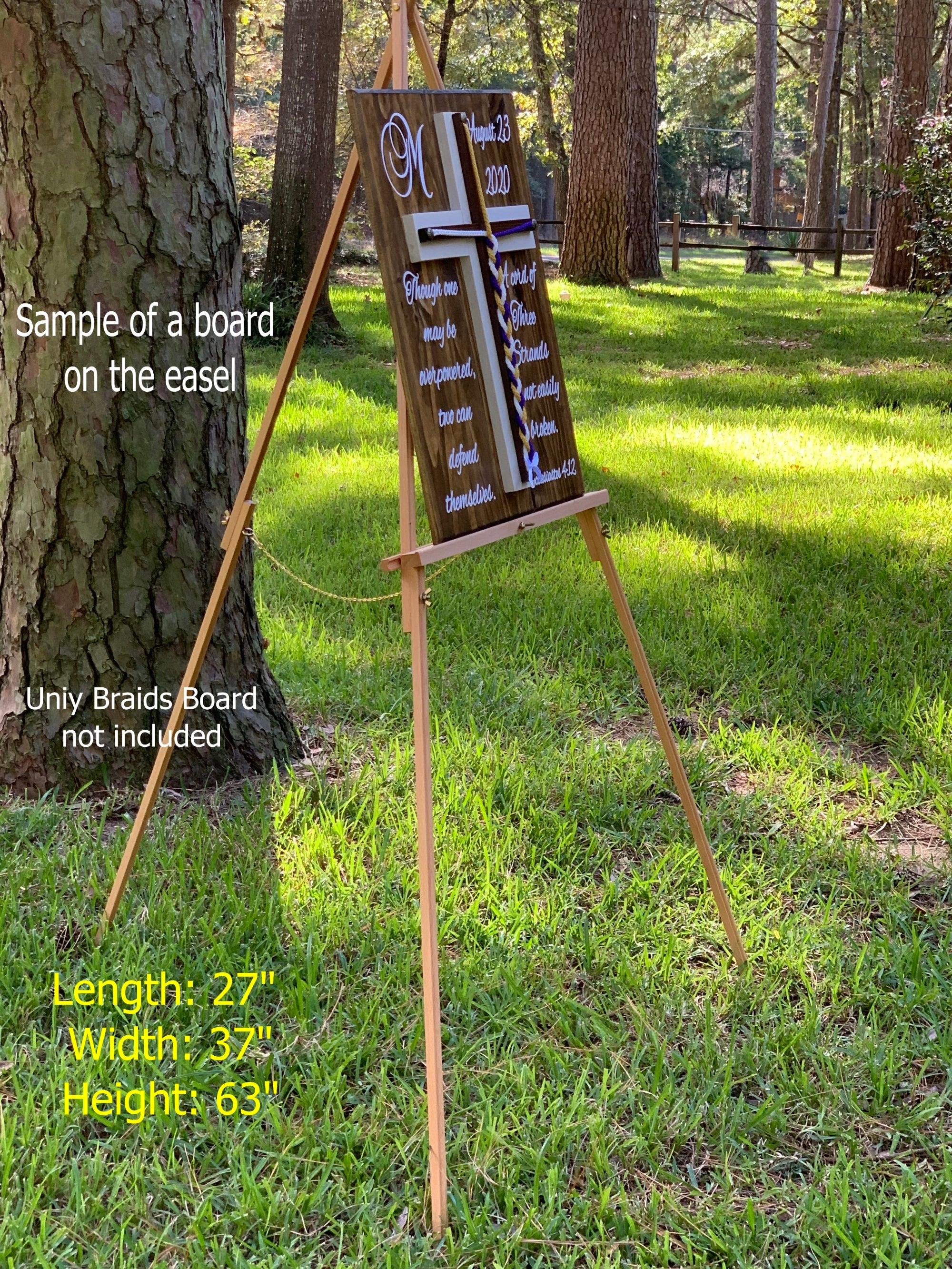 Easel for Wedding Sign Modern, Wooden Floor Easel for Welcome Sign, Large Easel  for Wedding Sign Stand, up to 20lbs, up to 30 X 40 Inches 