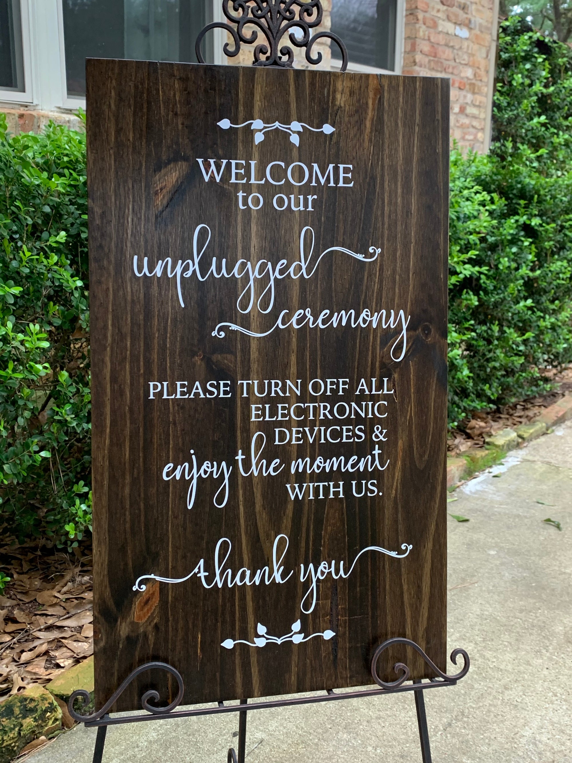 Unplugged Ceremony Signs, Welcome Wedding Sign, Wooden Rustic Decor, Vertical Prop Photo, Unplugged Wedding, Romantic Signs