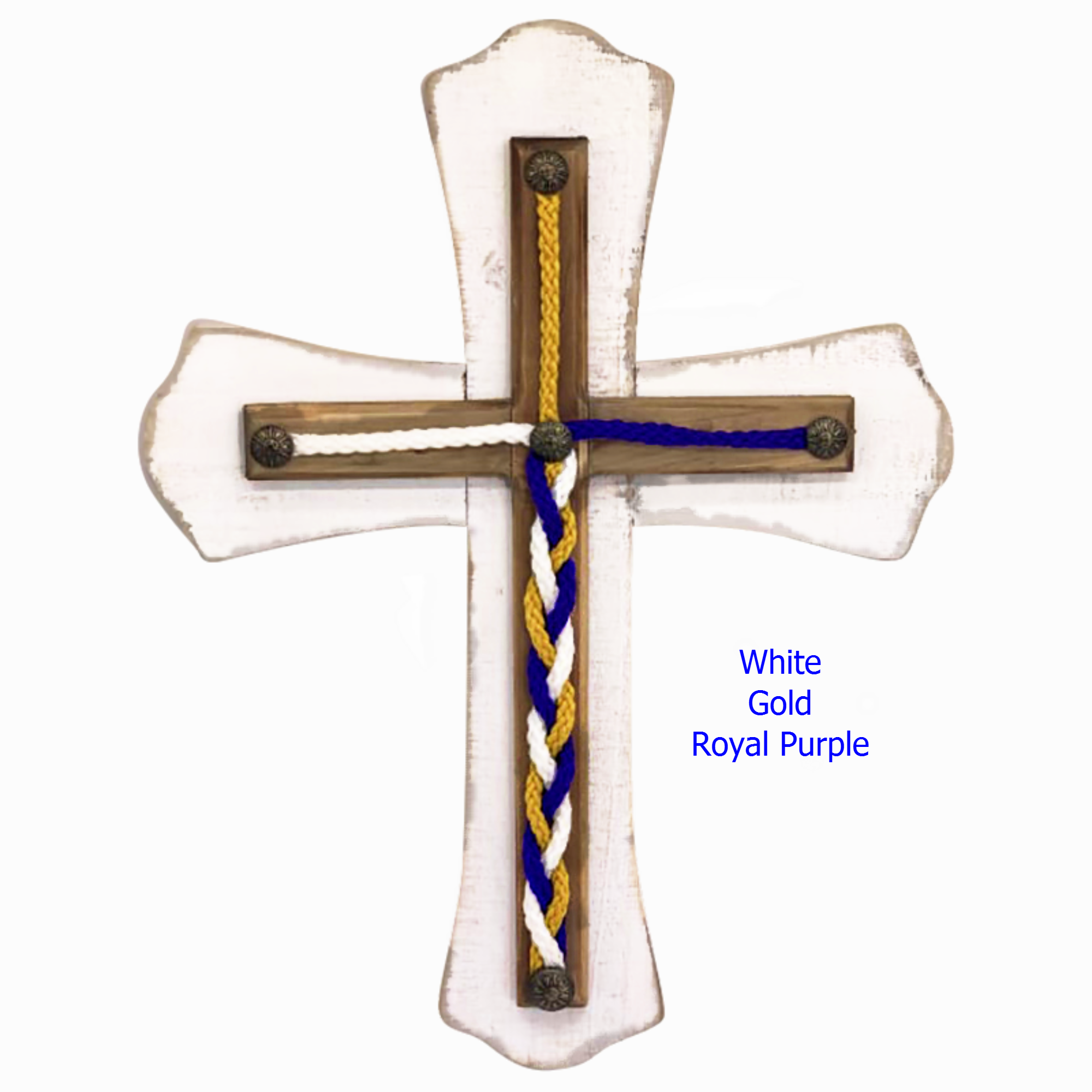 A Cord of Three Strands, Unity Braids Ceremony Cross, 17x12, Non-traditional Ceremony Idea, Handmade Wood Cross