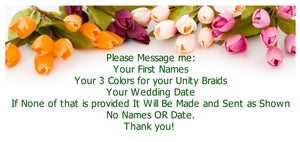 Unity Braids® A Cord Of Three Strands White Wedding Sign Custom Names - Unity Braids